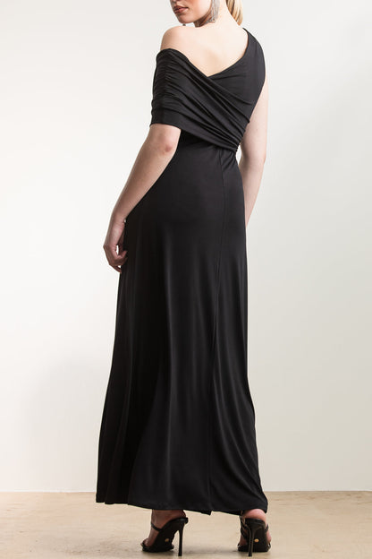 Alex One Shoulder Midi _ 168251 _ Black Texture