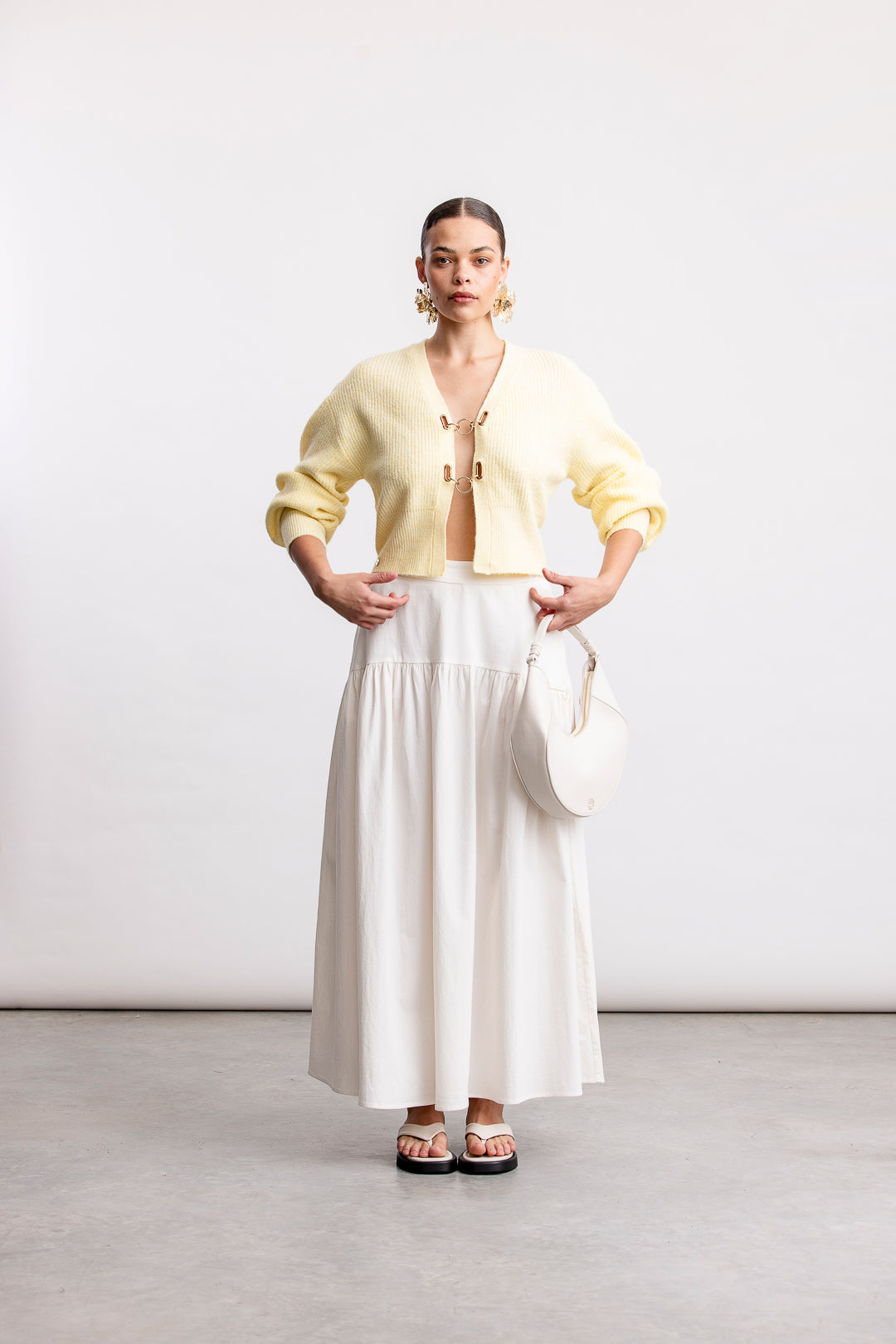 Izzy Maxi Skirt _ 164847 _ Ecru