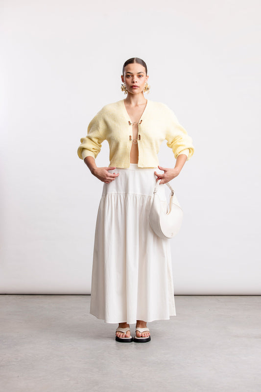 Izzy Maxi Skirt _ 164847 _ Ecru