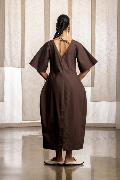 Nina 3/4 Sleeve Barrel Midi Dress