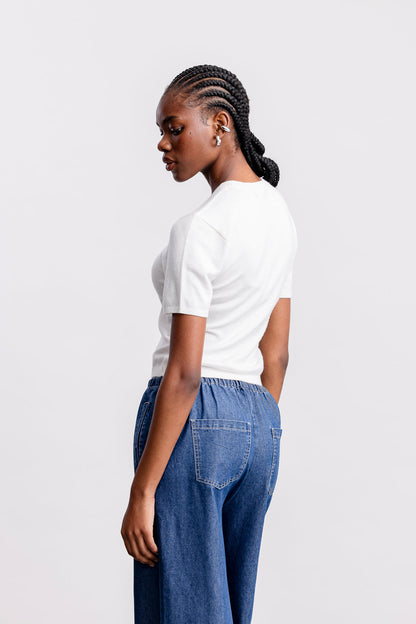 Siki Fitted Knit Top _ 163189 _ White