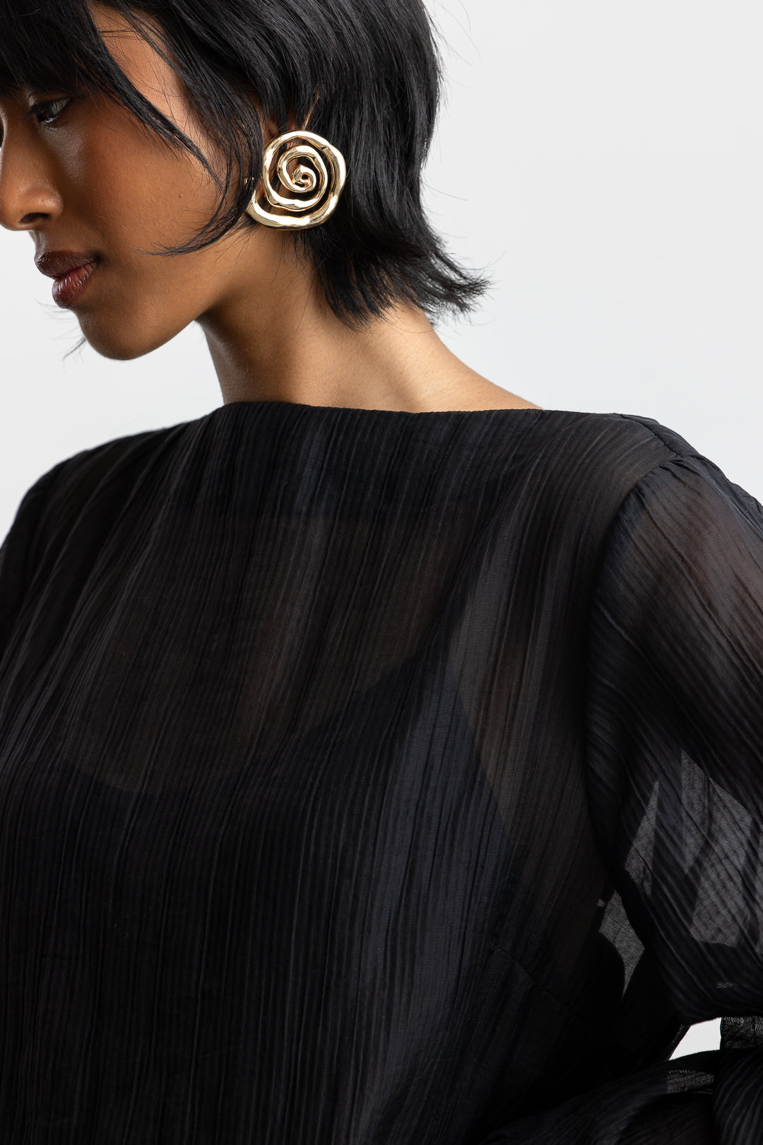 Hazel Long Sleeve Maxi _ 168514 _ Black Texture