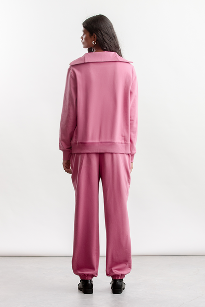 Catherine 1/4 Zip Sweatshirt _ 162869 _ Dusty Pink