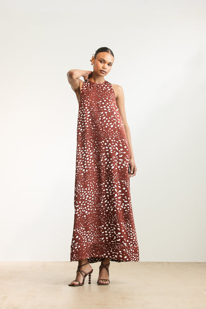 Pearl Satin Racerback Satin Maxi