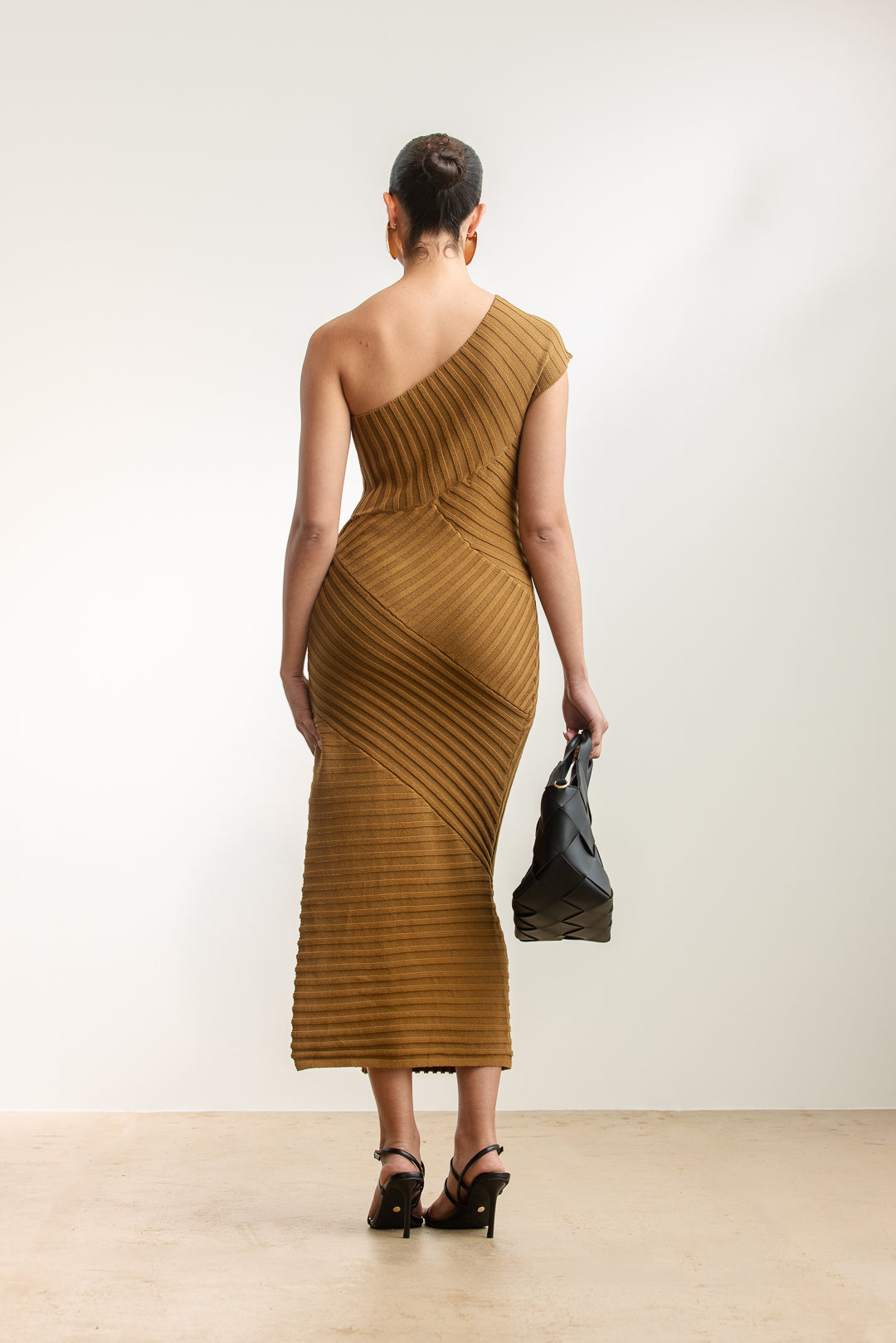 Chantal Ribbed One-Shoulder Dress