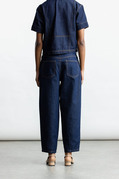 Ainsley Pop Over Denim Top _ 165867 _ Dark Blue