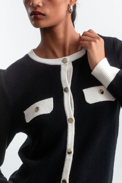 Kagiso Cardigan _ 158798 _ Black Texture