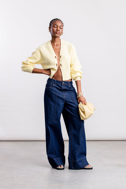 Oreratile Chain Detail Cardigan _ 162679 _ Yellow