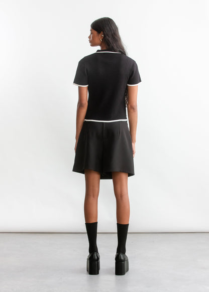 Mich Collar Ballerina Sleeve _ 158795 _ Black Texture