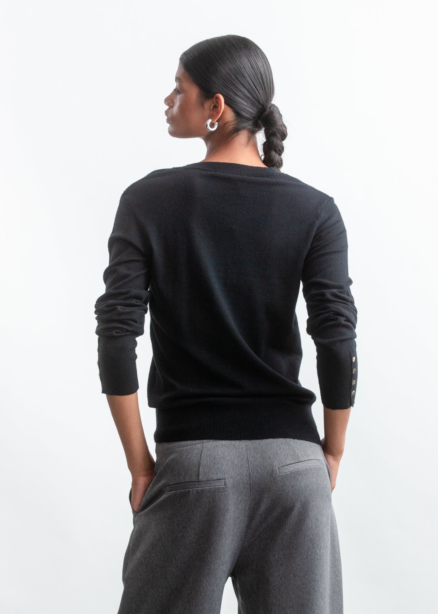 Emma Crewneck Knitwear _ 157615 _ Black Texture