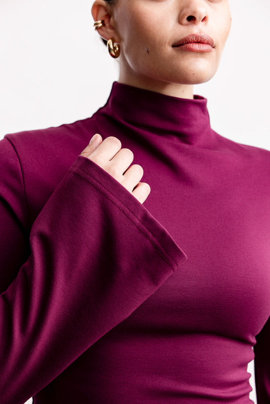 Medina Ponte Flare Sleeve Mini _ 161466 _ Burgundy