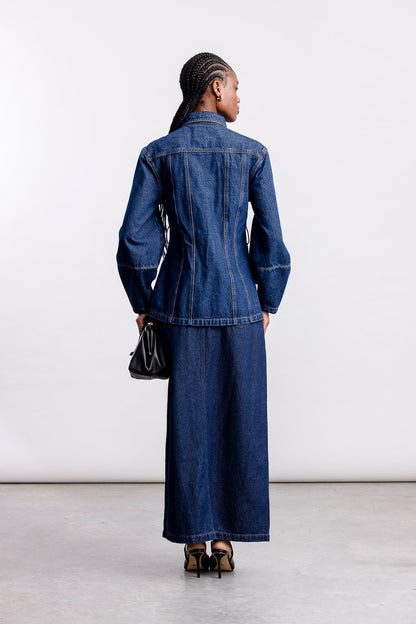 Phumelele Maxi Denim Skirt _ 164849 _ Dark Blue