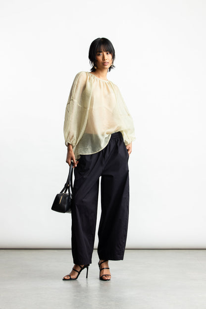 Marlow Barrel Leg Pants _ 168100 _ Black Texture