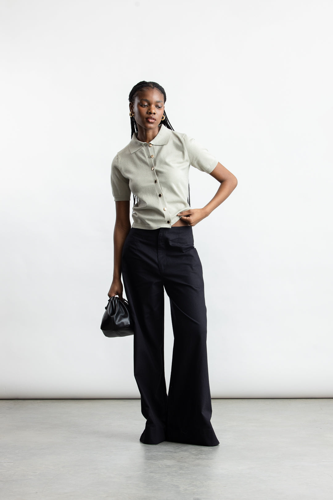 Lera Cropped Cardigan _ 170263 _ Sage