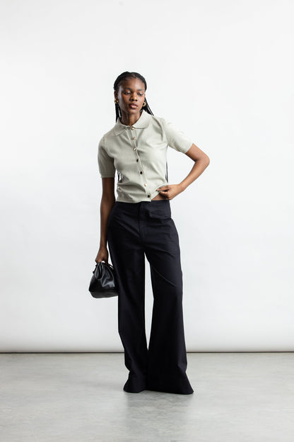 Lera Cropped Cardigan _ 170263 _ Sage