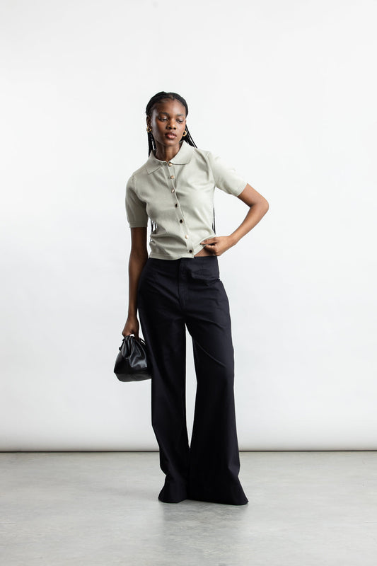 Lera Cropped Cardigan _ 170263 _ Sage