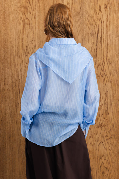 Zahra Sheer Shirt with Scarf