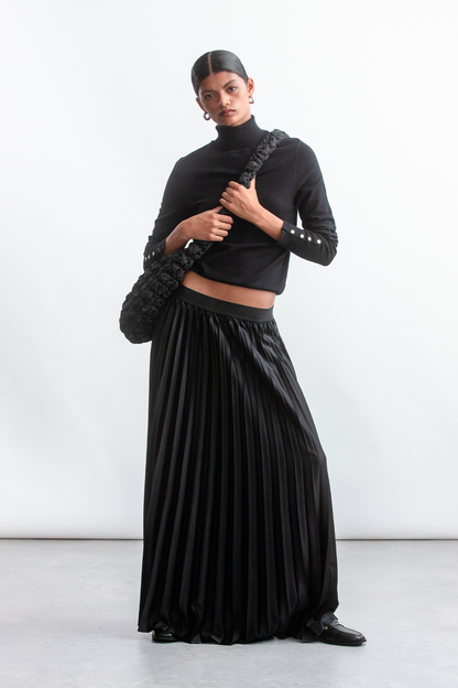 Nova Pleated Skirt _ 158535 _ Black Texture
