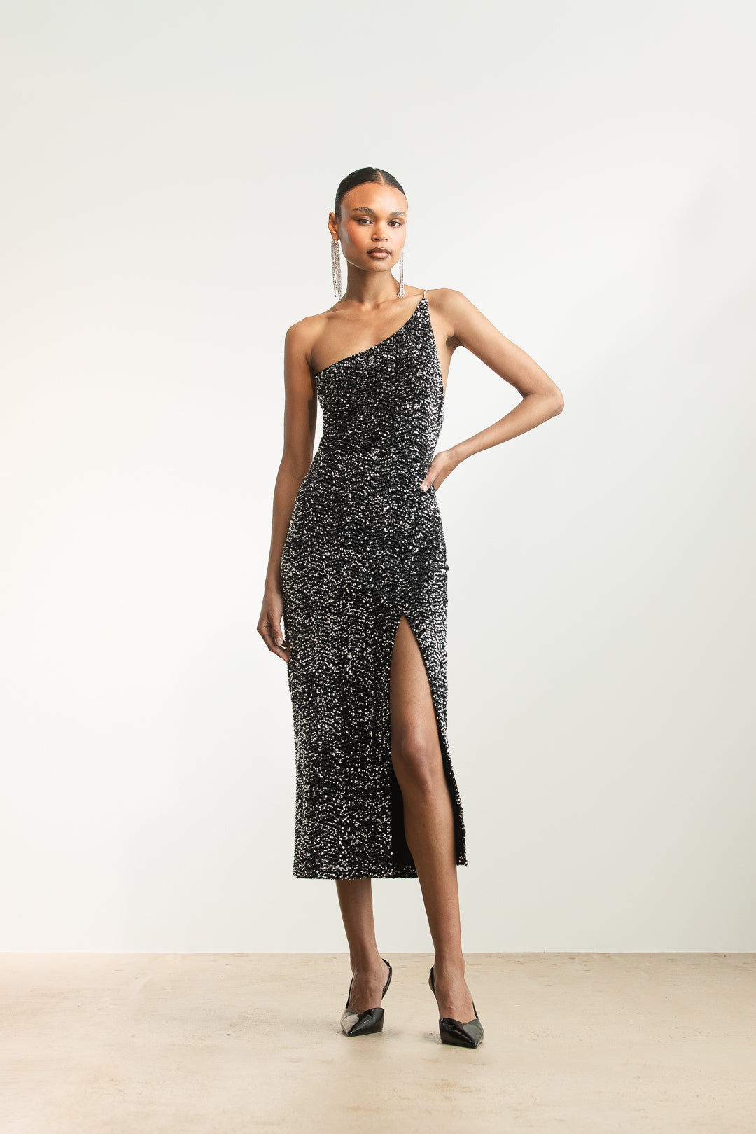 Gianna Sequin Velour Bodycon