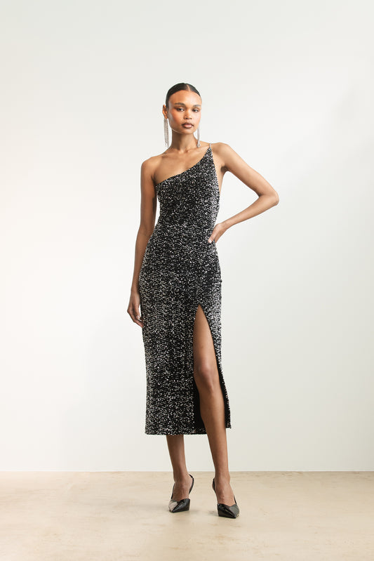 Gianna Sequin Velour Bodycon