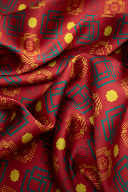 Banele-Antique Mono Satin Scarf _ 161941 _ Burgundy