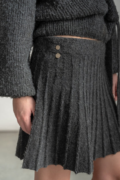 Lola Flippy Mini Skirt _ 162001 _ Charcoal