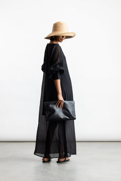 Hazel Long Sleeve Maxi _ 168514 _ Black Texture