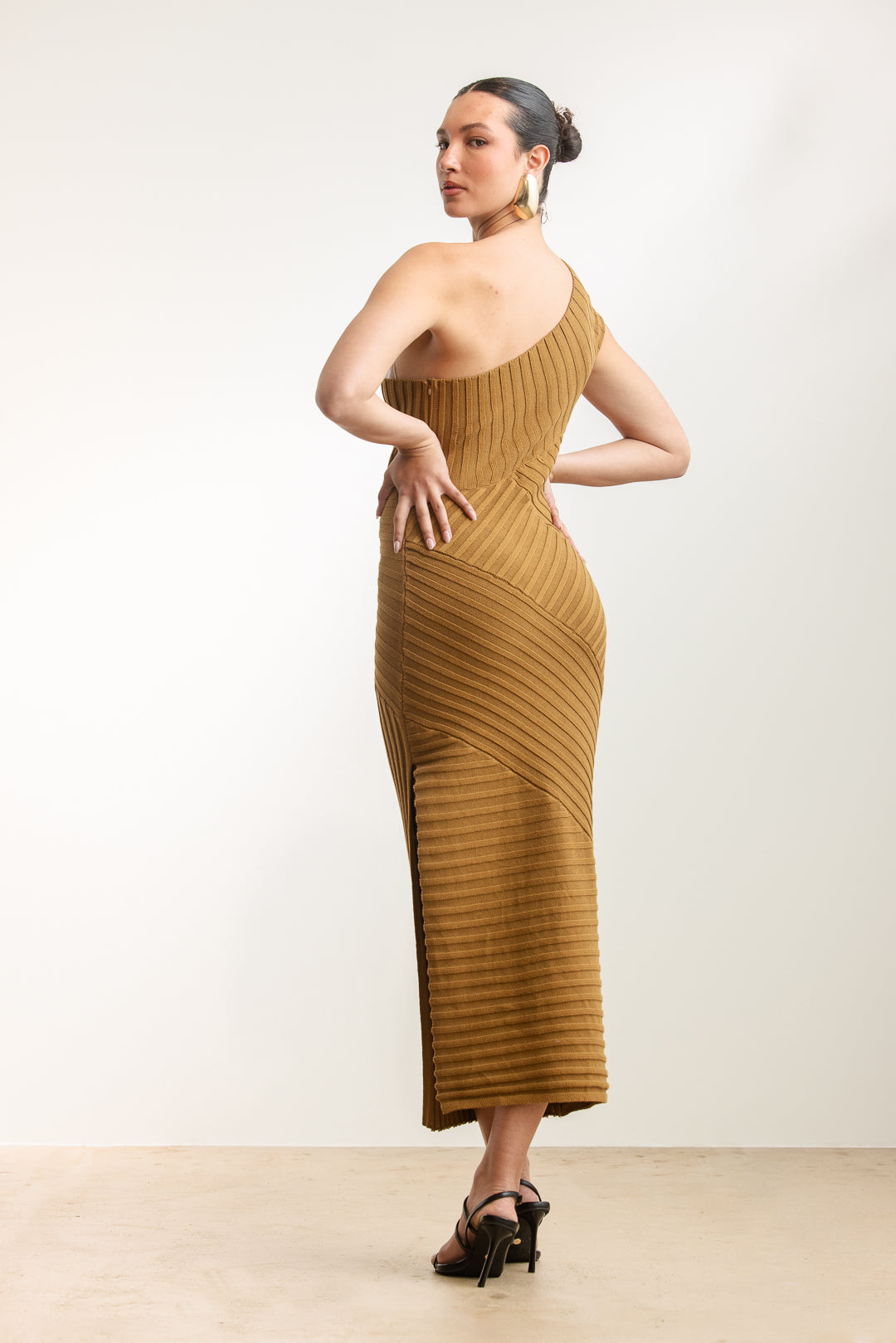 Chantal Ribbed One-Shoulder Dress