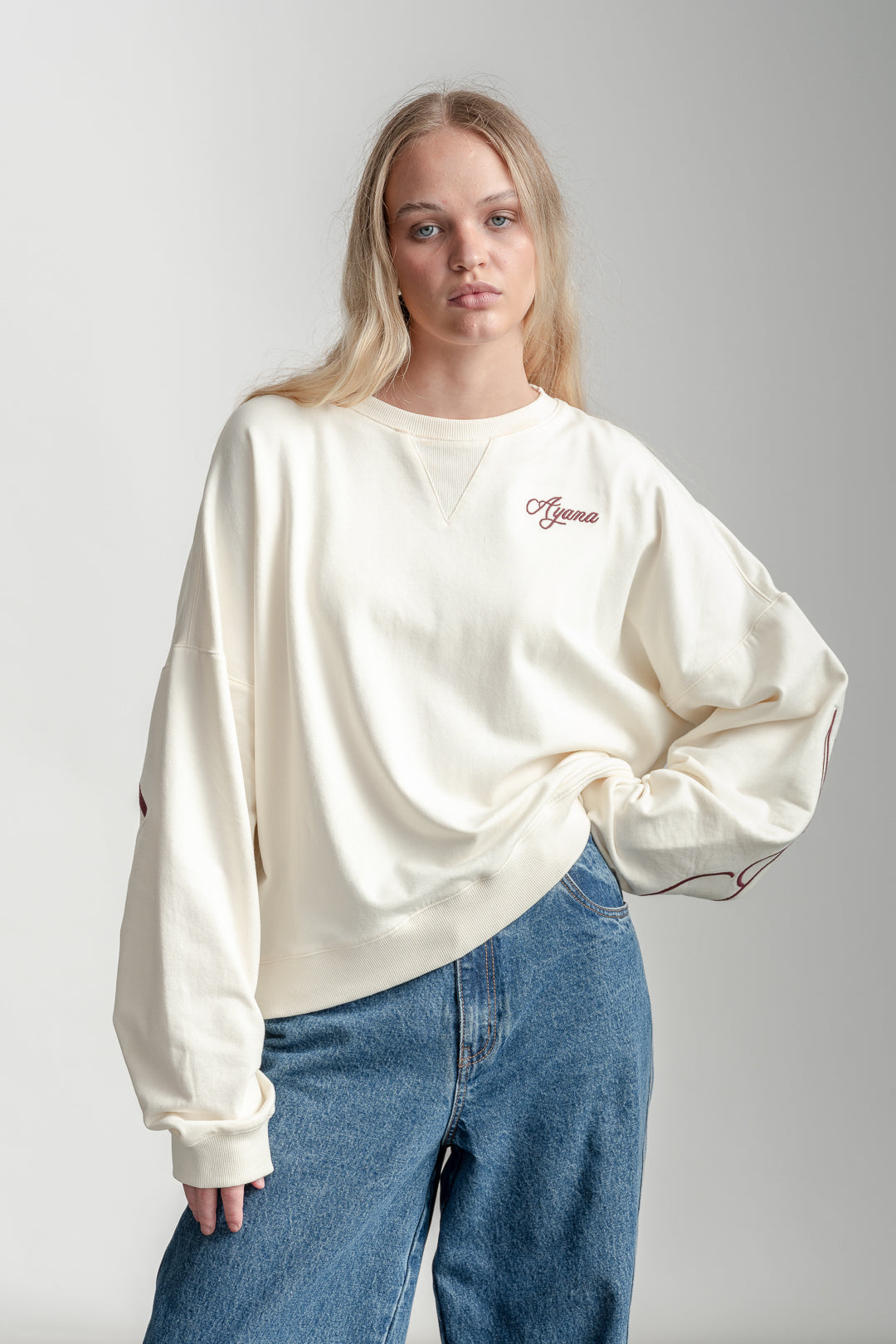 Dominique Cropped Sweatshirt _ 162871 _ Ecru