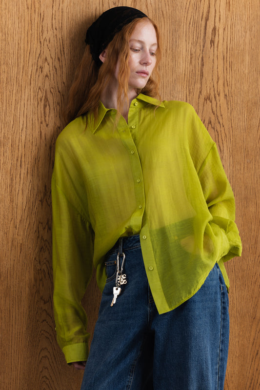 Amina Sheer Tie-Back Shirt
