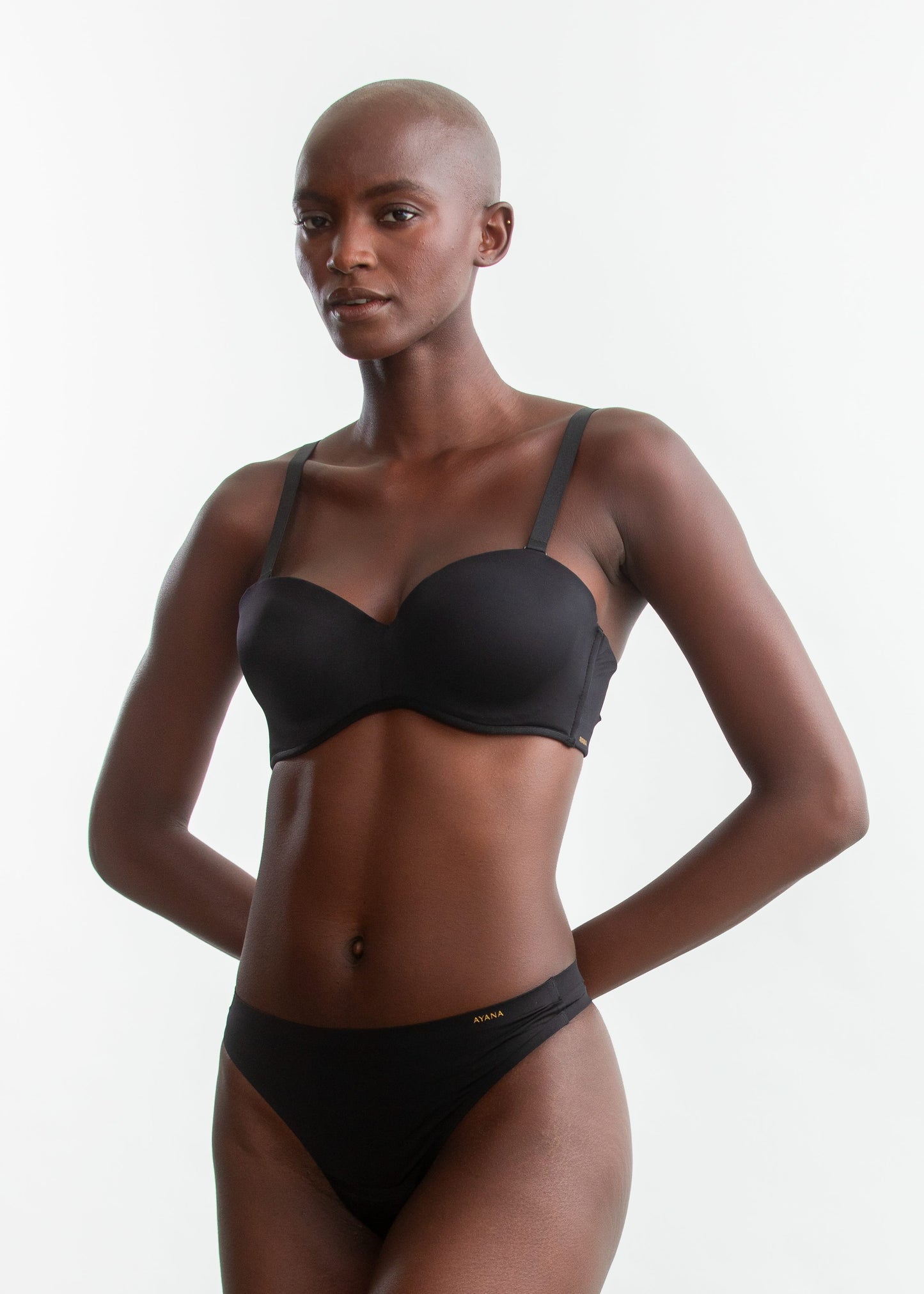 Carmen Multiway Padded Bra _ 157792 _ Black Texture