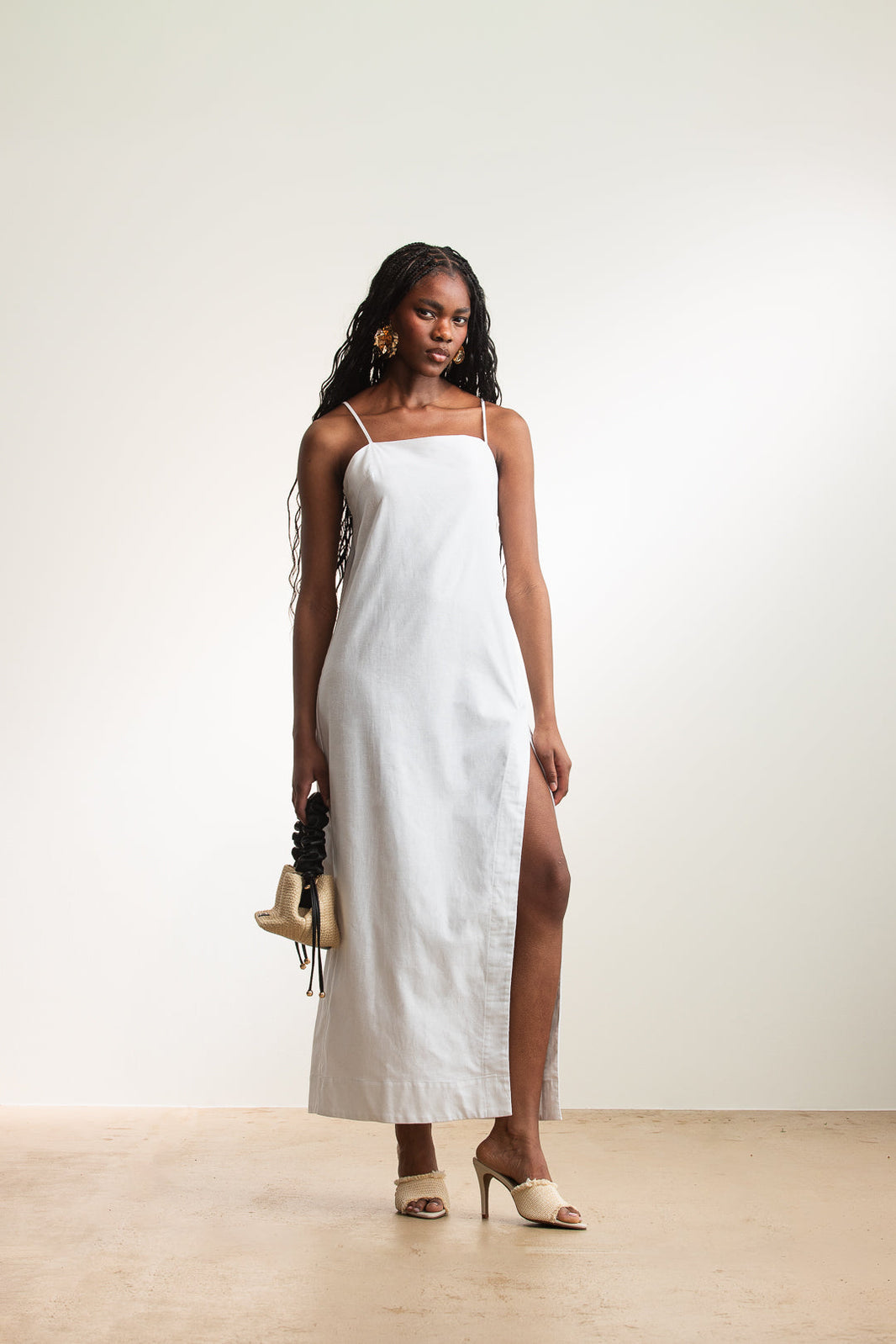 Safari Ayana Sleeveless Maxi Dress - Black / Rust Print