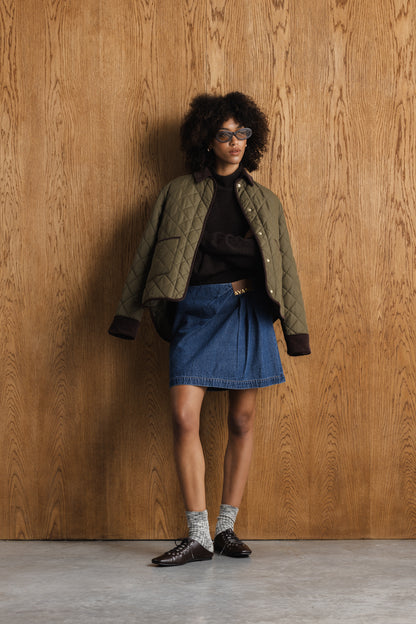 Mirembe Draped Denim Skirt