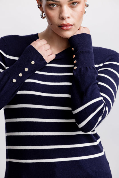 Emma Crewneck Knitwear _ 160090 _ Navy
