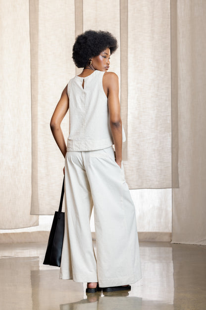 Everleigh Structured Linen Wide Leg Pants