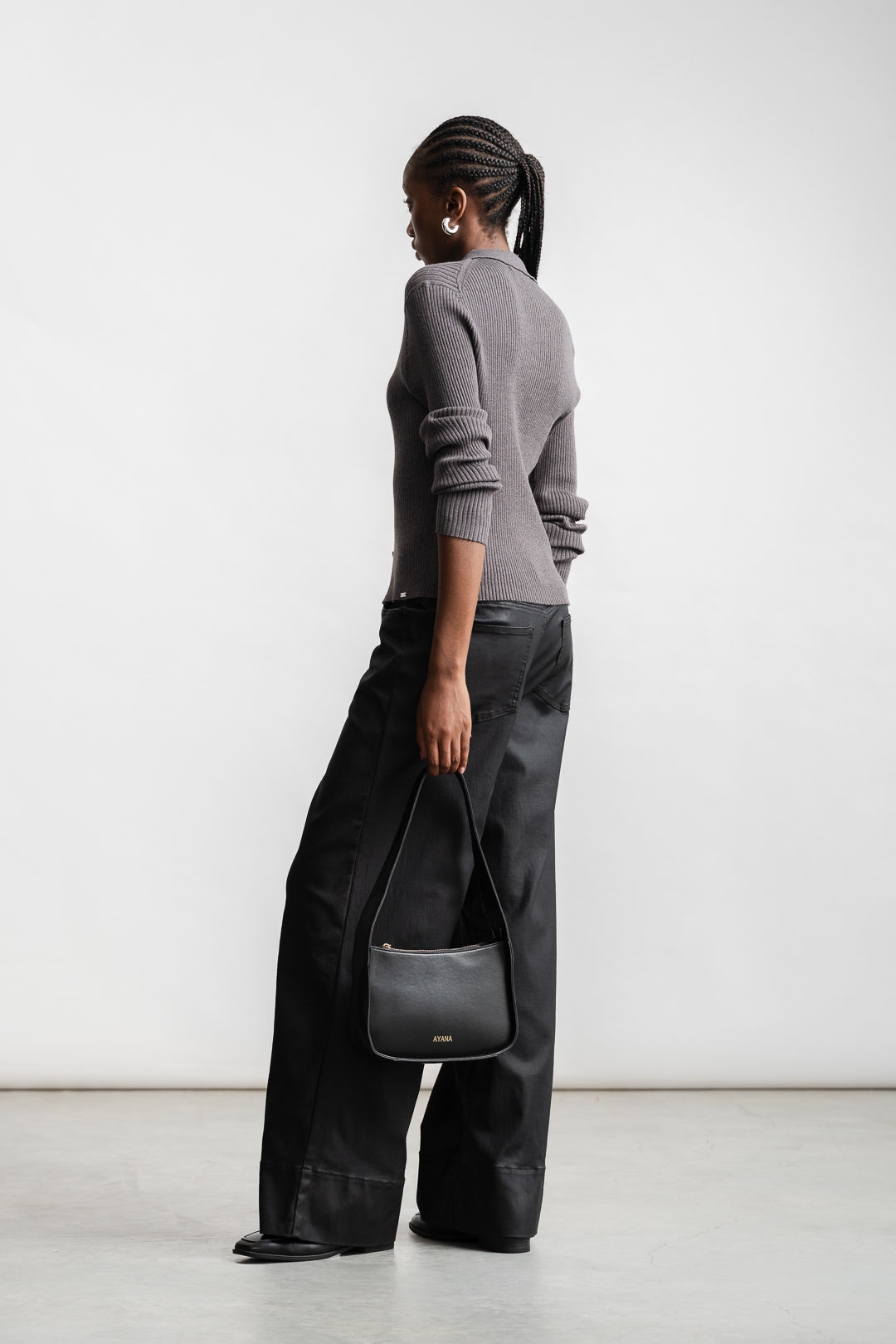 Adrianne Collared Cardi _ 161904 _ Grey Mel