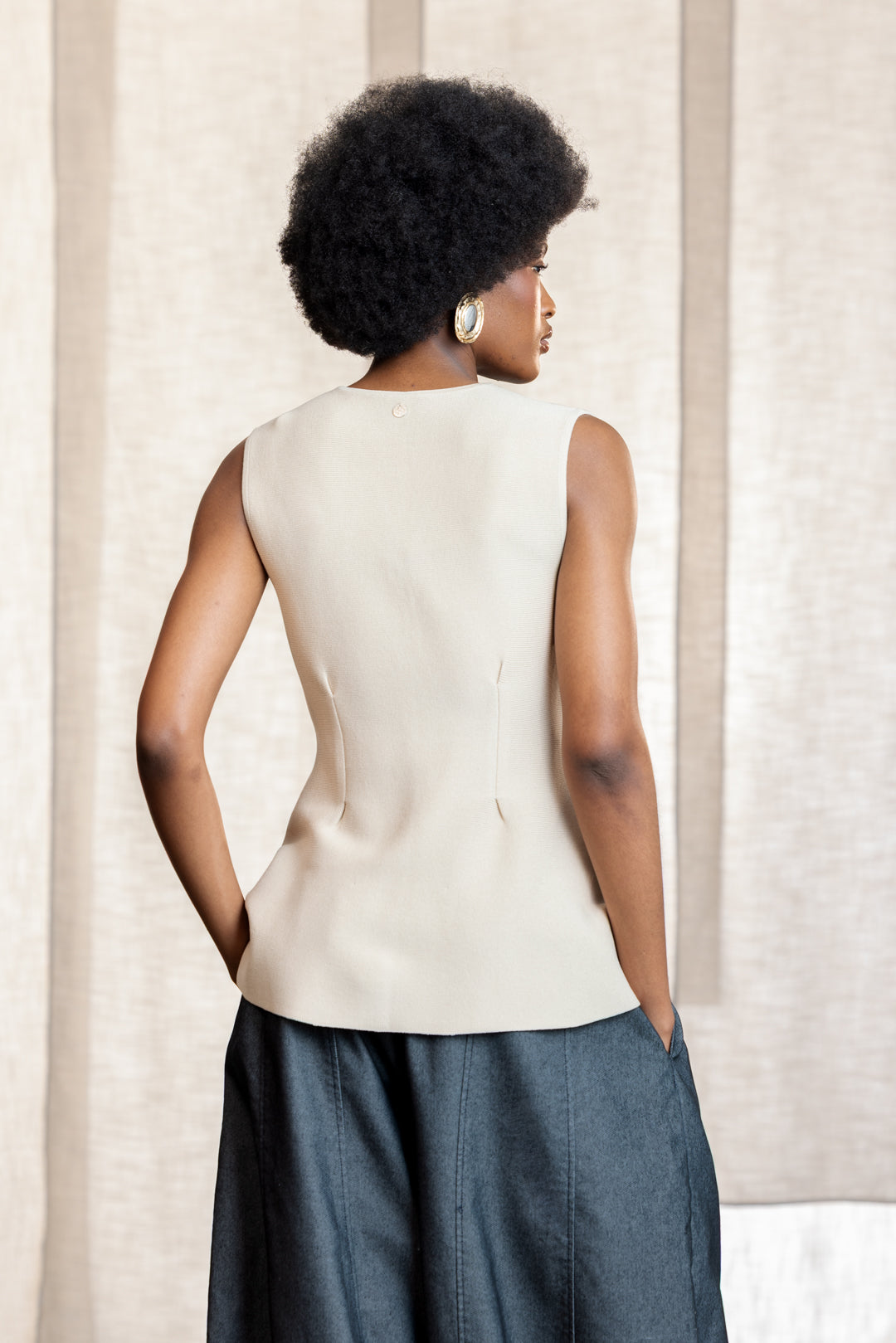 Kristen Sleeveless Peplum Cardigan