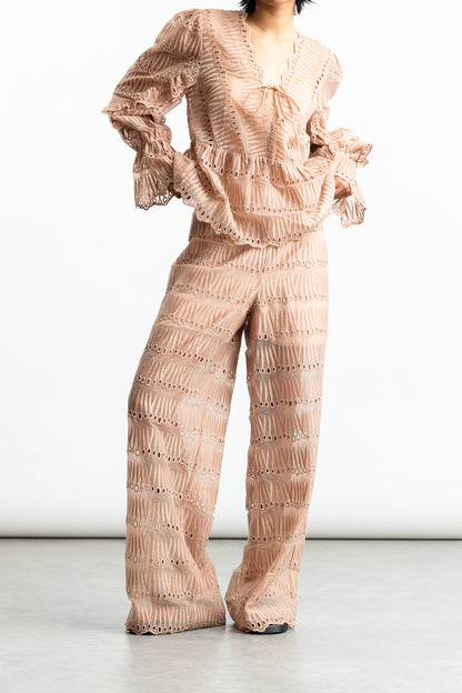 Naledi Embroidered Wide Leg Pants