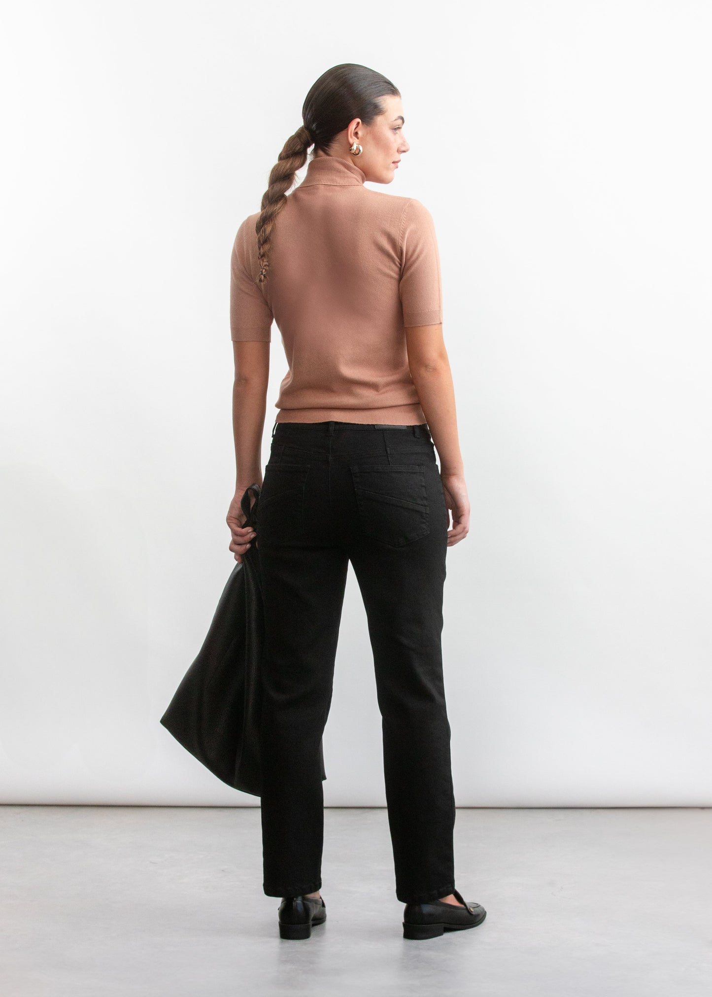 Nadia Polo Neck Ballerina Sleeve _ 157289 _ Stone