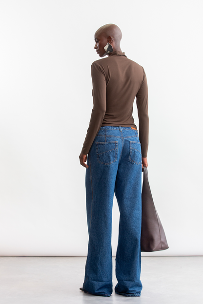 Nala High Neck Top _ 159040 _ Chocolate