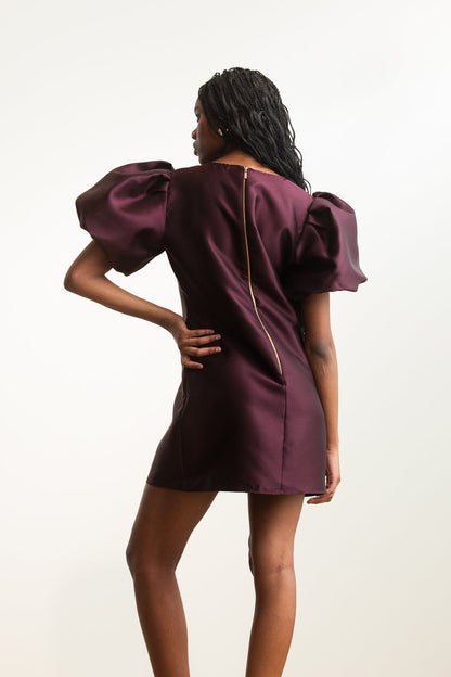 Erin Puff Sleeve Mini _ 170879 _ Wine