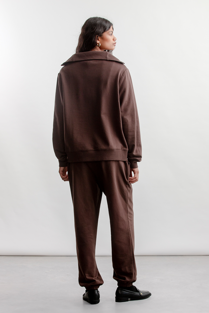 Catherine 1/4 Zip Sweatshirt _ 160257 _ Chocolate