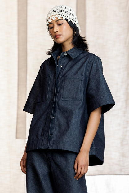 Justina Denim Button-Through Shirt