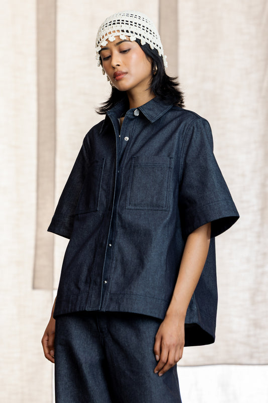 Justina Denim Button-Through Shirt