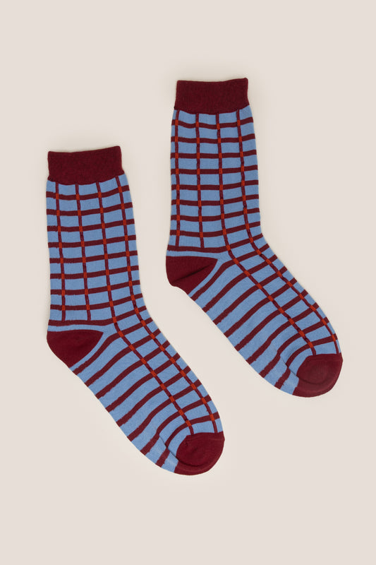 Imra Check Textured Socks
