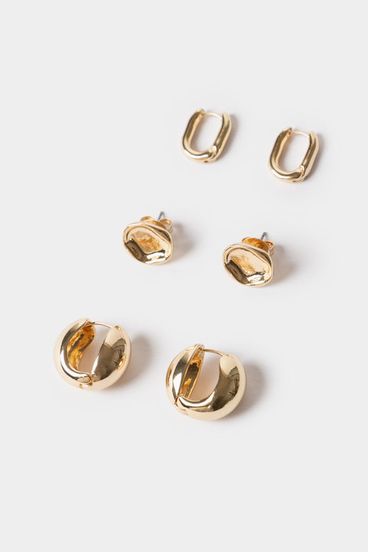 Mayande 3 Pack Gold Earrings