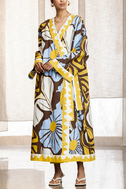 Gabrielle Linen Kimono Midi Dress