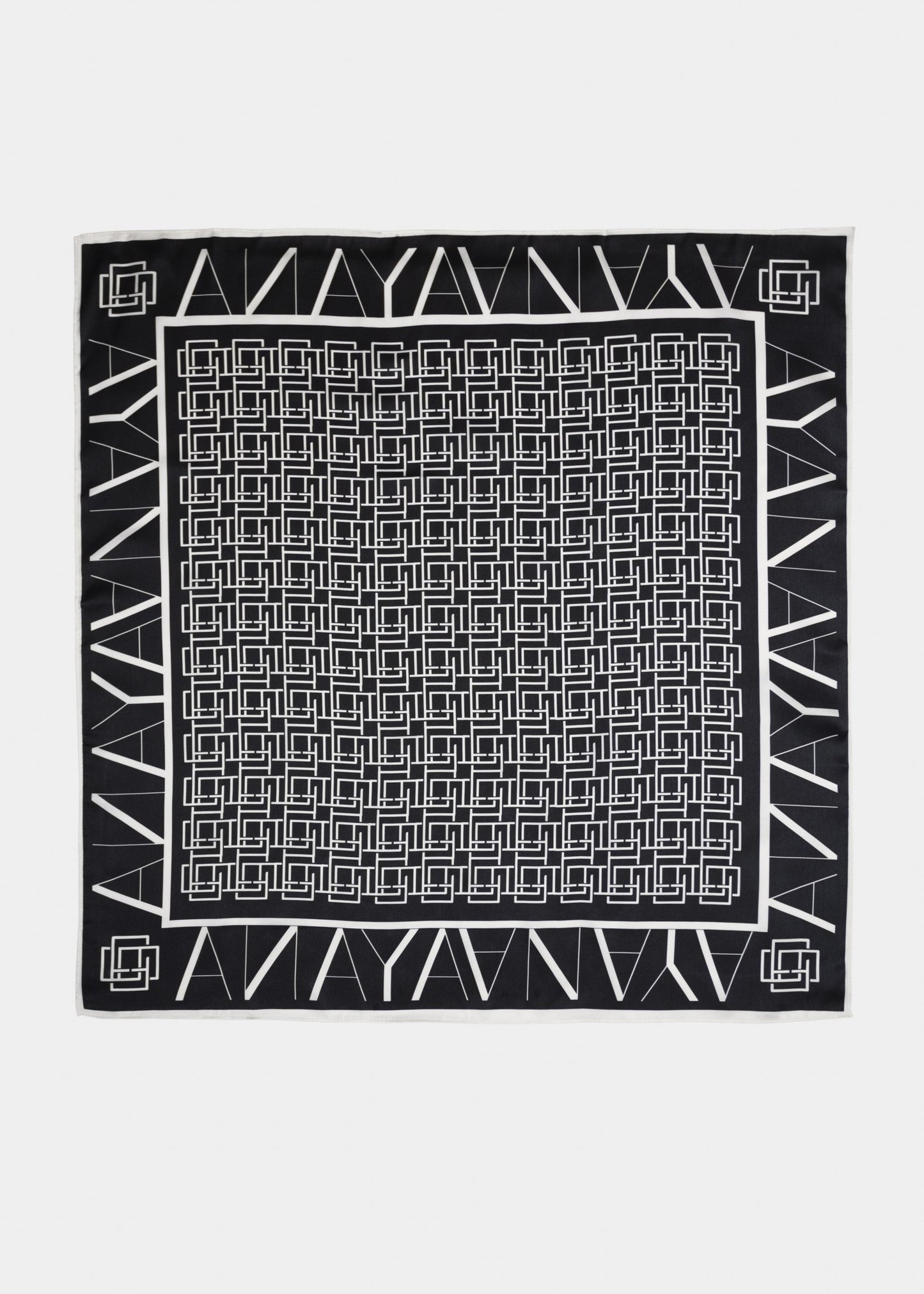 Banele Mono Satin Scarf _ 161936 _ Black Texture