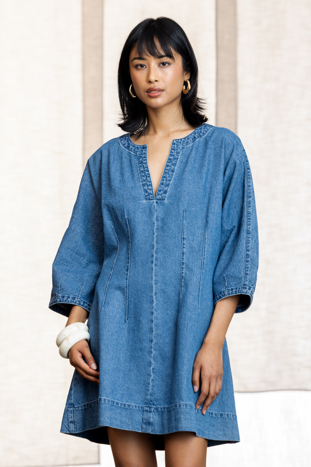 Lidza Denim Puff Sleeve Mini