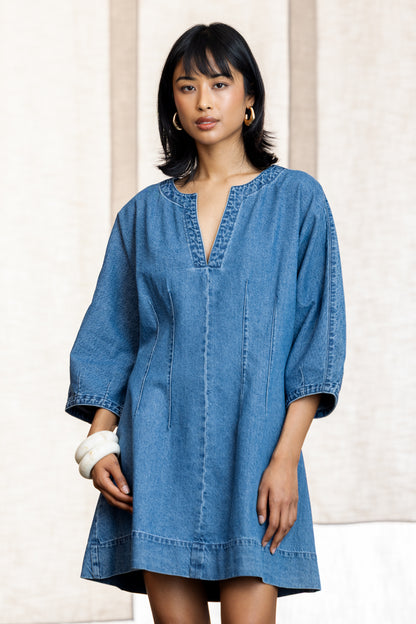 Lidza Denim Puff Sleeve Mini
